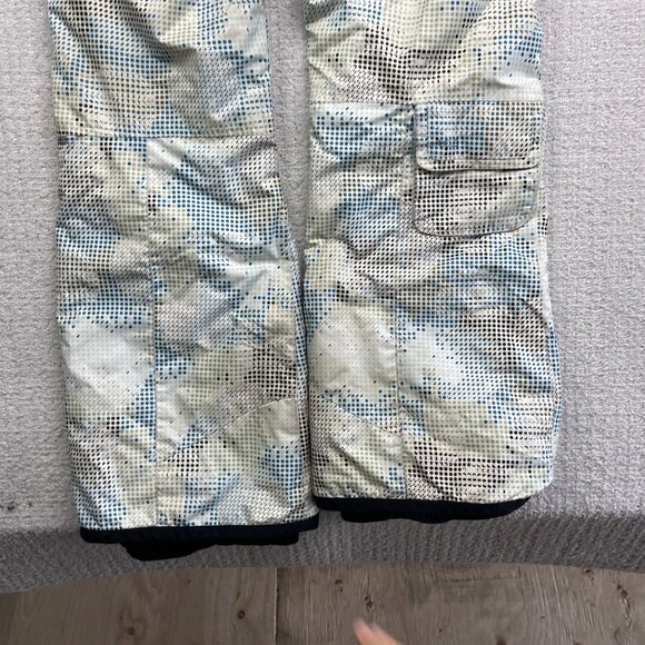 Lole White Snow Pants Women Sz M Trippy Geometric AOP Ski Snowboard Winter Gear - Picture 10 of 13